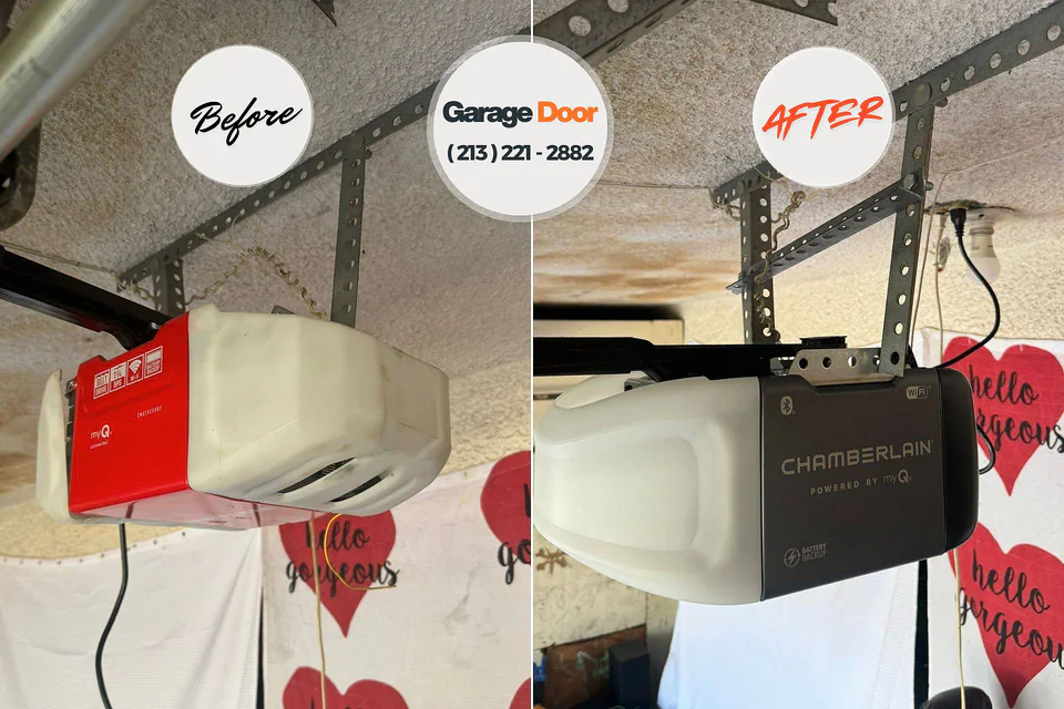 Before and after: garage door repair Fountain Valley, CA